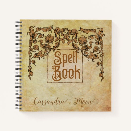 ロマンチック、ヴィンテージ、アンティーク魔導書 ノートブック (正面)