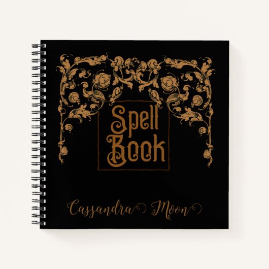 ロマンチック、ヴィンテージ、アンティーク魔導書 ノートブック (正面)