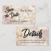 ロマンチック、ヴィンテージ、フローラ、デートカードの保存 名刺 (正面/裏面)