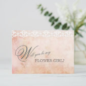 ロマンチック ヴィンテージ ローズ レース 私のフラワーガールに 招待状 (スタンド正面)