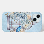 ロマンチック ヴィンテージ 水彩 フラワー 鳥かご Case-Mate iPhoneケース (裏面 (横))