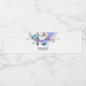 ロマンチック、水彩、花、粗野なフローラ水 ペットボトルラベル (シングルラベル)