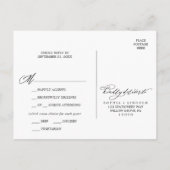 ロマンチック |濃い黒のメニュー選択RSVPポストカード インビテーションポストカード (裏面)