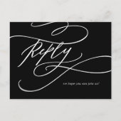 ロマンチック |濃い黒のメニュー選択RSVPポストカード インビテーションポストカード (正面)