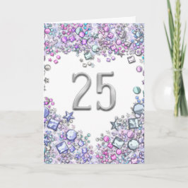 ロマンチック 25周年 結婚記念日 ハート カード