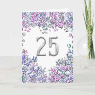 ロマンチック 25周年 結婚記念日 ハート カード