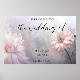 ロマンチックBOHOピンクデイジー ポスター