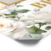 ロマンチックboho白いバラのブライダルシャワー写真のプロップ ポスター (角)