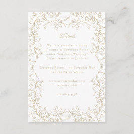 ロマンチックChinoiserieアンティークフランスの金ゴールド結婚ズ エンクロージャーカード