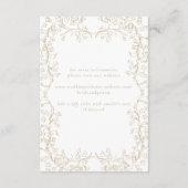 ロマンチックChinoiserieアンティークフランスの金ゴールド結婚ズ エンクロージャーカード (裏面)