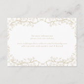 ロマンチックChinoiserieアンティークフランスの金ゴールド結婚ズ エンクロージャーカード (裏面)