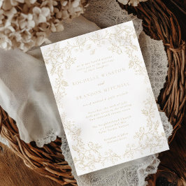 ロマンチックChinoiserieアンティークフランスの金ゴールド結婚ズ 招待状