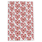 ロマンチックI愛あなた赤いバラハート ミディアムペーパーバッグ (正面)