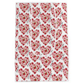 ロマンチックI愛あなた赤いバラハート ミディアムペーパーバッグ (裏面)