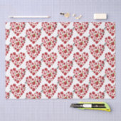 ロマンチックI愛あなた赤いバラハート 薄葉紙 (クラフト)