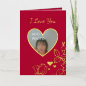 ロマンチックI Love Youハートフローラフォトフォイルカード 箔シーズンカード (正面)