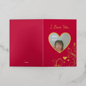 ロマンチックI Love Youハートフローラフォトフォイルカード 箔シーズンカード (外側レイダウン)