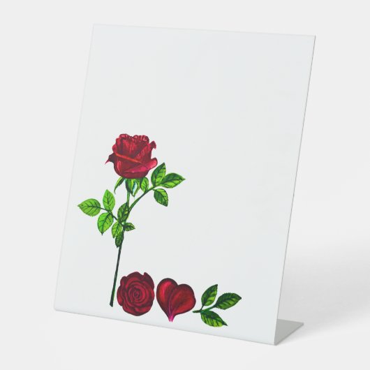 ロマンチックLOVE – 手絵を描バラペデスタルサイン 台座サイン (正面)