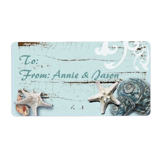 ロマンチックSeaShell結婚式の引き出物ギフトラベル ラベル (正面)