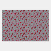 ロマンチックXXOO書道ハートバレンタインデー ラッピングペーパーシート (正面3)