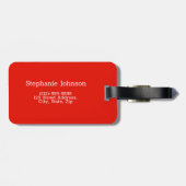 ロマンチッパーソナライズされたクフォトブラックレッドトラベル ラゲッジタグ (裏面横)