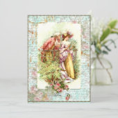 ロマンチッフランスのクカップルブライダルシャワー招待状 招待状 (スタンド正面)