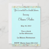 ロマンチッフランスのクカップルブライダルシャワー招待状 招待状 (裏面)