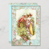 ロマンチッフランスのクカップルブライダルシャワー招待状 招待状 (正面/裏面)