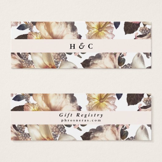 ロマンチッモダンクフラワーフローラギフトレジストリ挿入 (正面&裏面)