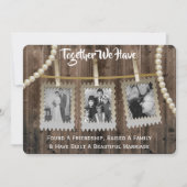 ロマンチッ素朴ク&誓いの更新(写真付き) 招待状 (正面)