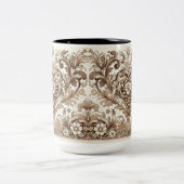 ロマンチビクトリアンックフローラハートバレンタインデー ツートーンマグカップ (中央)