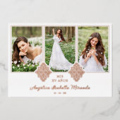 ロマンチファンシーックバラ金ゴールドマイXV スペインの3枚 箔招待状 (正面)