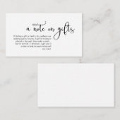 ロマンチモダンックな黒フォント、贈り物のメモ エンクロージャーカード (正面/裏面)