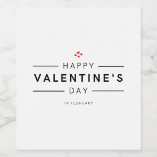 ロマンチモダンック2月14日ハッピーバレンタイン ワインラベル