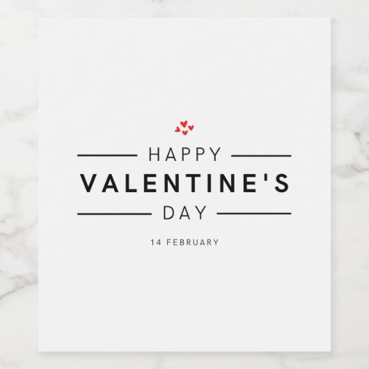 ロマンチモダンック2月14日ハッピーバレンタイン ワインラベル (シングルラベル)