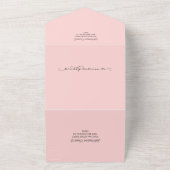 ロマンチ淡い色のック・ピン結婚クの写真  オールインワン招待状 (外側)