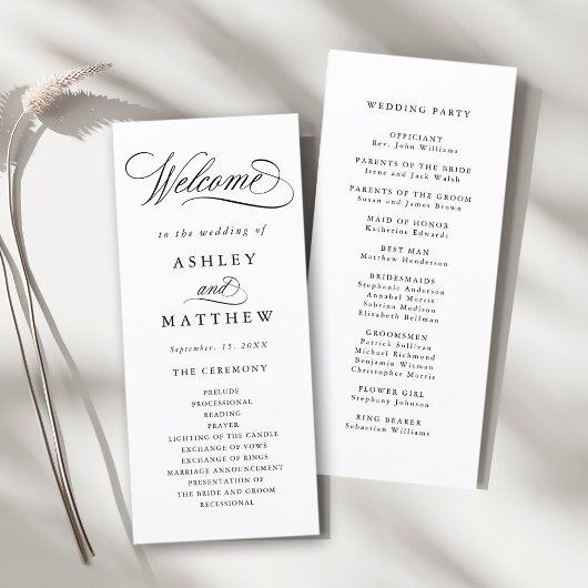 ロマンチ渦巻形のック結婚書道の儀式 プログラム