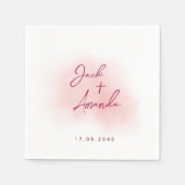 ロマンチ素晴らしックな結婚水色のナプキン スタンダードカクテルナプキン (正面)