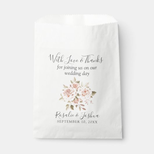 ロマンチ素朴ックバラ庭園の結婚式ありがとう フェイバーバッグ (正面)