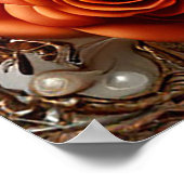 ロマンチ結婚ックのカップルエレガントフレーム ポスター (角)