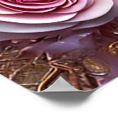 ロマンチ結婚ックのカップルエレガントフレーム ポスター (角)