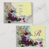 ロマンティカのパンジー、ヴィオレット、冬のフローラバスケット 名刺 (正面/裏面)