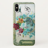 ロマンティカフローラモノグラムバラ及び飛んでいる鳥 Case-Mate iPhoneケース (裏面)
