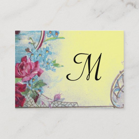 ロマンティカフローラモノグラムバラ、鳩と海景 名刺 (裏面)