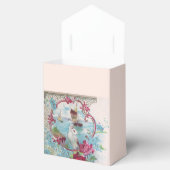 ロマンティカ優雅な結婚式ピンク宝石の石モノグラム フェイバーボックス (オープン)