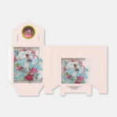 ロマンティカ優雅な結婚式ピンク宝石の石モノグラム フェイバーボックス (折り畳みなし)