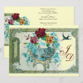 ロマンティカ３　モノグラム　ゴールド　メタリック　ペーパー 招待状 (正面/裏面)