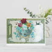 ロマンティカ3,フローラブルーホワイトウェディングパーティー 招待状 (スタンド正面)