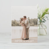 ロマンティックでエレガントなカップルの写真 ウェディング招待状 招待状 (スタンド正面)