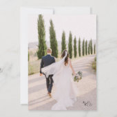 ロマンティックでエレガントな白オーバーレイ写真の結婚式 招待状 (裏面)